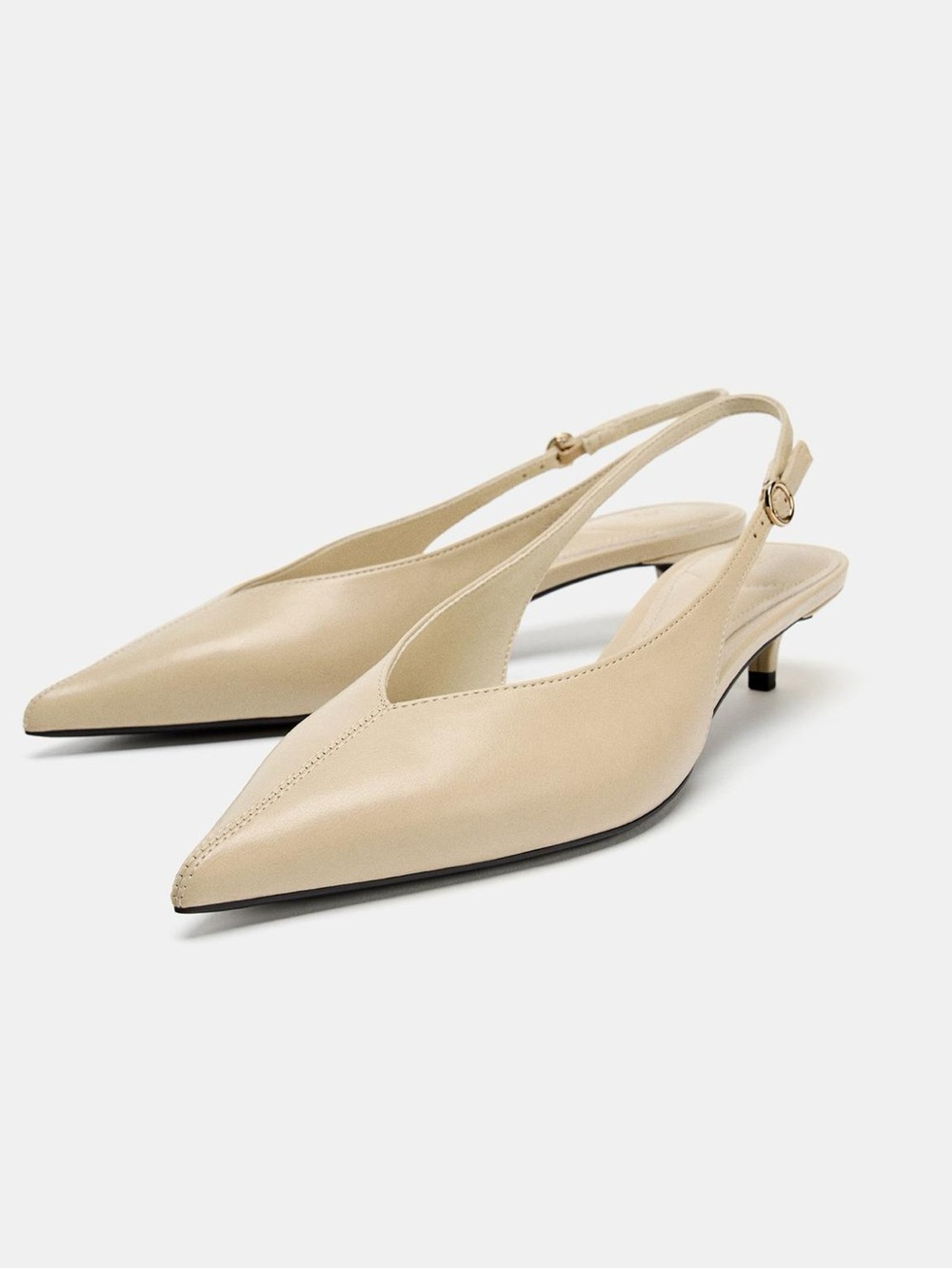 ZARA KITTEN HEEL SLINGBACK SHOES